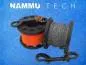 Preview: Nammu Tech Finger Spool 30m in oranger Neon Polyester Leine und schwarz grau